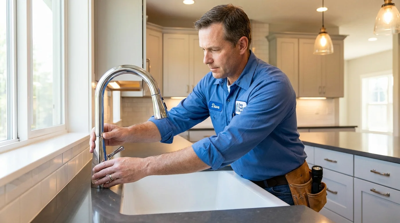 Kitchen faucet installation by Johns Plumbing LLC in Hartland